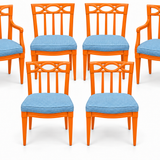 SKU 09026 dining chairs — digitally painted preview Electric Orange