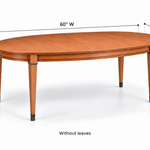 SKU 09027 Century dining table dimensions without leaves — 60 inches wide, 44 inches deep, 30 inches high