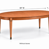 SKU 09027 Century dining table dimensions without leaves — 60 inches wide, 44 inches deep, 30 inches high