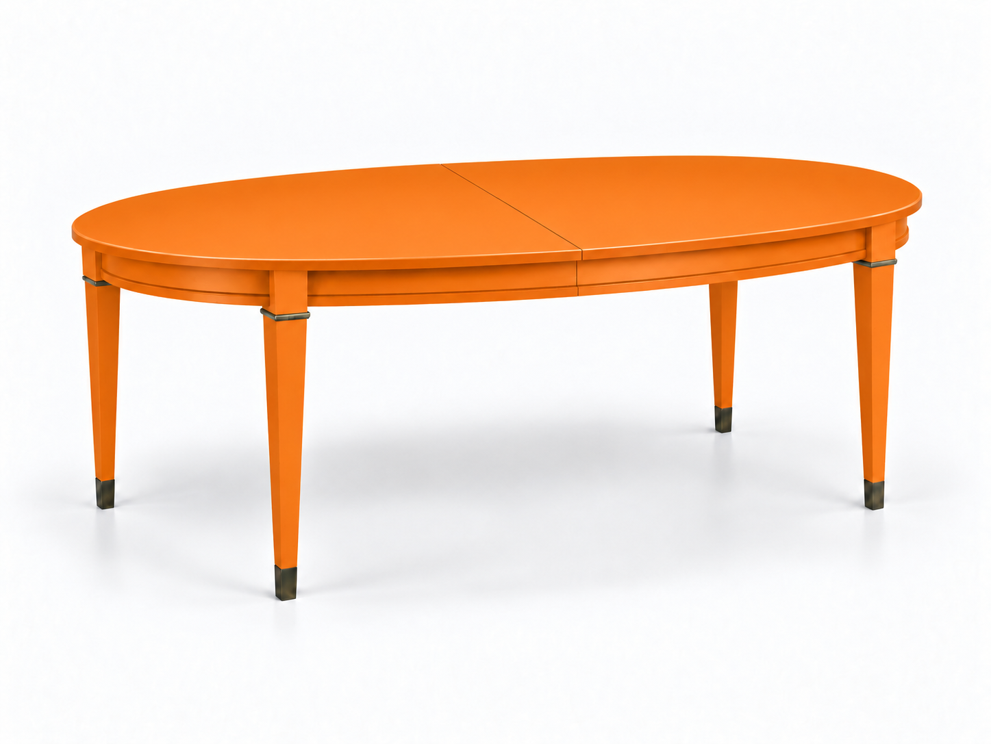 SKU 09027 Century dining table — digitally painted preview Electric Orange