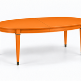 SKU 09027 Century dining table — digitally painted preview Electric Orange