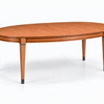 SKU 09027 Century dining table — approved closed natural-wood preview