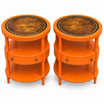 SKU 09029 side table pair — digitally painted preview Electric Orange