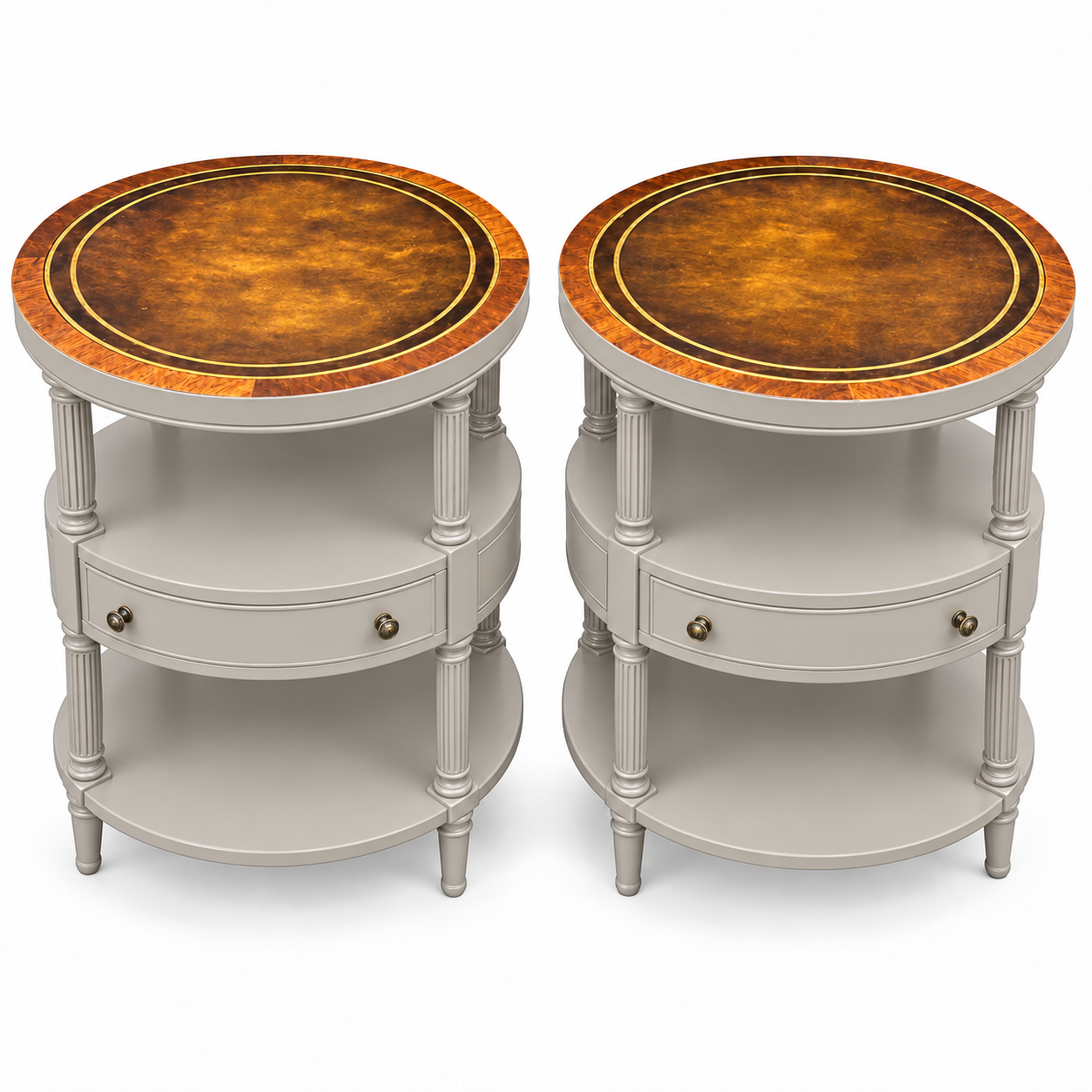 SKU 09029 side table pair — digitally painted preview Framed