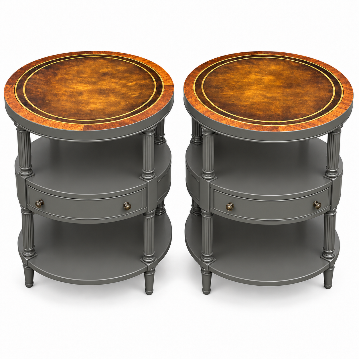 SKU 09029 side table pair — digitally painted preview Hepburn