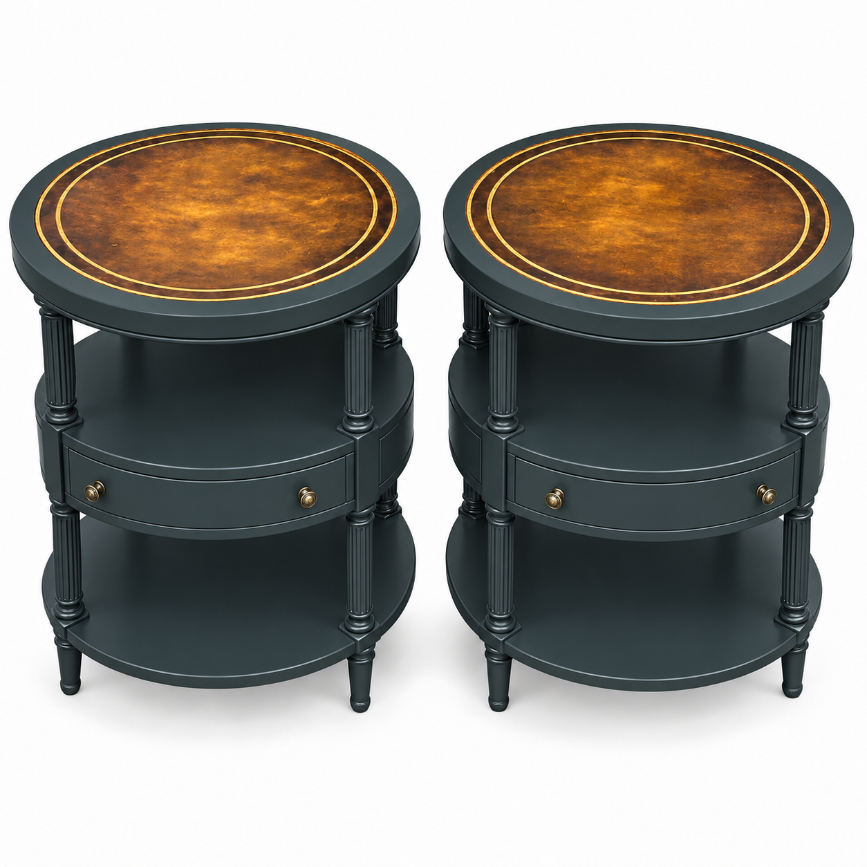 SKU 09029 side table pair — digitally painted preview Hunter