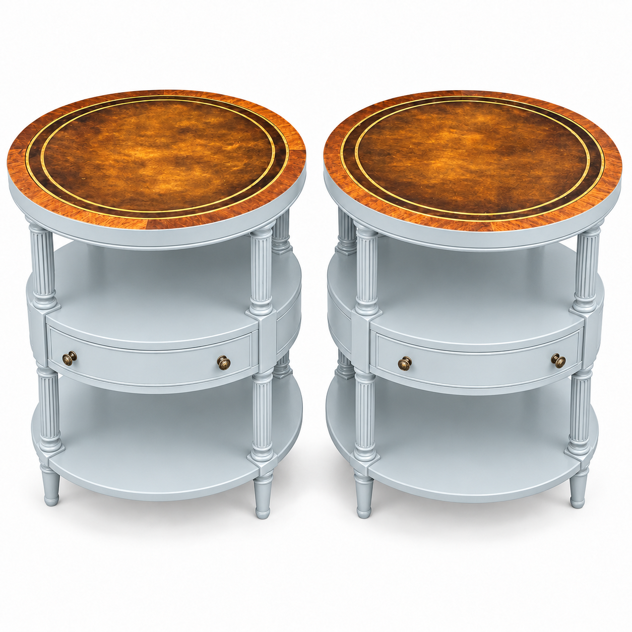 SKU 09029 side table pair — digitally painted preview Marseilles