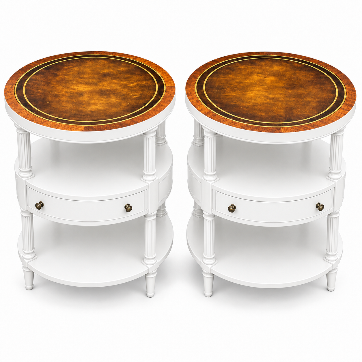 SKU 09029 side table pair — digitally painted preview White