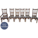 20" Unfinished Vintage Chair Set of 6 #08353