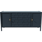 62" Unfinished 3 Drawer 2 Door Vintage Buffet #08769