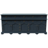 88" Unfinished 8 Drawer 5 Door Vintage Buffet #08644