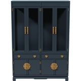 56" Unfinished 8 Door 2 Drawer Vintage Hutch #08844