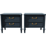 25.5" Unfinished 3 Drawer Vintage Side Table Set of 2 #08793