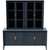 66" Unfinished 8 Door Vintage Hutch #08759