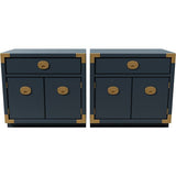 24" Unfinished 2 Door 1 Drawer Vintage 2 Side Table Set #08117