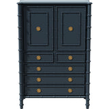 38" Unfinished 2 Door 5 Drawer Vintage Bamboo Style Hutch #08840