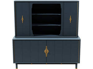 67" Unfinished 4 Door Vintage Hutch #08535