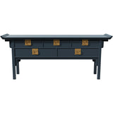 73" Unfinished 5 Drawer Century Vintage Console #08732