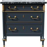 31.5" Unfinished 3 Drawer Vintage Marble Top Dresser #08758