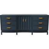 78" Unfinished 2 Door 6 Drawer Vintage Buffet #08819