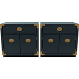 24" Unfinished 2 Door 1 Drawer Vintage 2 Side Table Set #08117