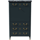 31.5" Unfinished 4 Drawer Vintage Marble Top Tallboy #08767