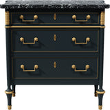 31.5" Unfinished 3 Drawer Vintage Marble Top Dresser #08758