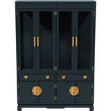 56" Unfinished 8 Door 2 Drawer Vintage Hutch #08844