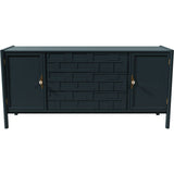 62" Unfinished 3 Drawer 2 Door Vintage Buffet #08769