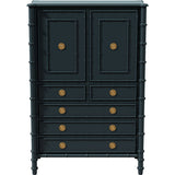 38" Unfinished 2 Door 5 Drawer Vintage Bamboo Style Hutch #08840