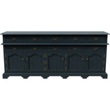 88" Unfinished 8 Drawer 5 Door Vintage Buffet #08644