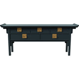 73" Unfinished 5 Drawer Century Vintage Console #08732