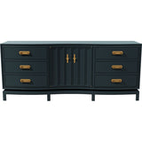 78" Unfinished 2 Door 6 Drawer Vintage Buffet #08819
