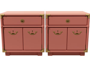 24.5" Unfinished 1 Drawer 2 Door Drexel Vintage Nightstand Set of 2 #08505