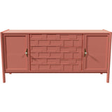 62" Unfinished 3 Drawer 2 Door Vintage Buffet #08769
