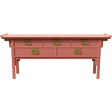 73" Unfinished 5 Drawer Century Vintage Console #08732