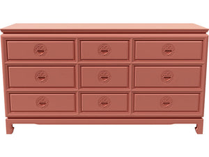 60" Unfinished 9 Drawer Vintage Dresser #08598