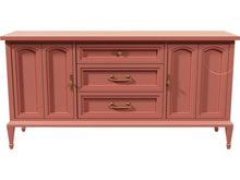 Load image into Gallery viewer, 64&quot; Unfinished 3 Drawer 2 Door White Fine Furniture Vintage Buffet #08201
