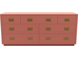 64" Unfinished 7 Drawer Henredon Vintage Dresser #08501