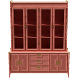 68.5" Unfinished 6 Door 3 Drawer Vintage Bamboo Style Hutch #08841