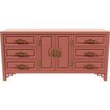 66" Unfinished 6 Drawer 2 Door Vintage Buffet #08550