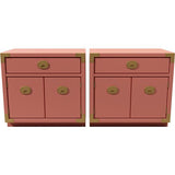 24" Unfinished 2 Door 1 Drawer Vintage 2 Side Table Set #08117