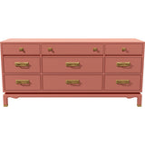 66" Unfinished 9 Drawer Vintage Dresser #08774