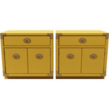 24" Unfinished 2 Door 1 Drawer Vintage 2 Side Table Set #08117