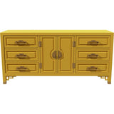 66" Unfinished 6 Drawer 2 Door Vintage Buffet #08550