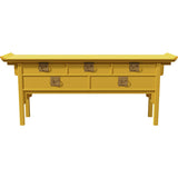 73" Unfinished 5 Drawer Century Vintage Console #08732