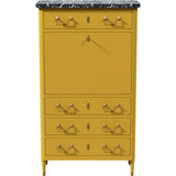 31.5" Unfinished 4 Drawer Vintage Marble Top Tallboy #08767