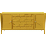 62" Unfinished 3 Drawer 2 Door Vintage Buffet #08769
