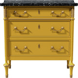 31.5" Unfinished 3 Drawer Vintage Marble Top Dresser #08758