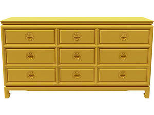 60" Unfinished 9 Drawer Vintage Dresser #08598
